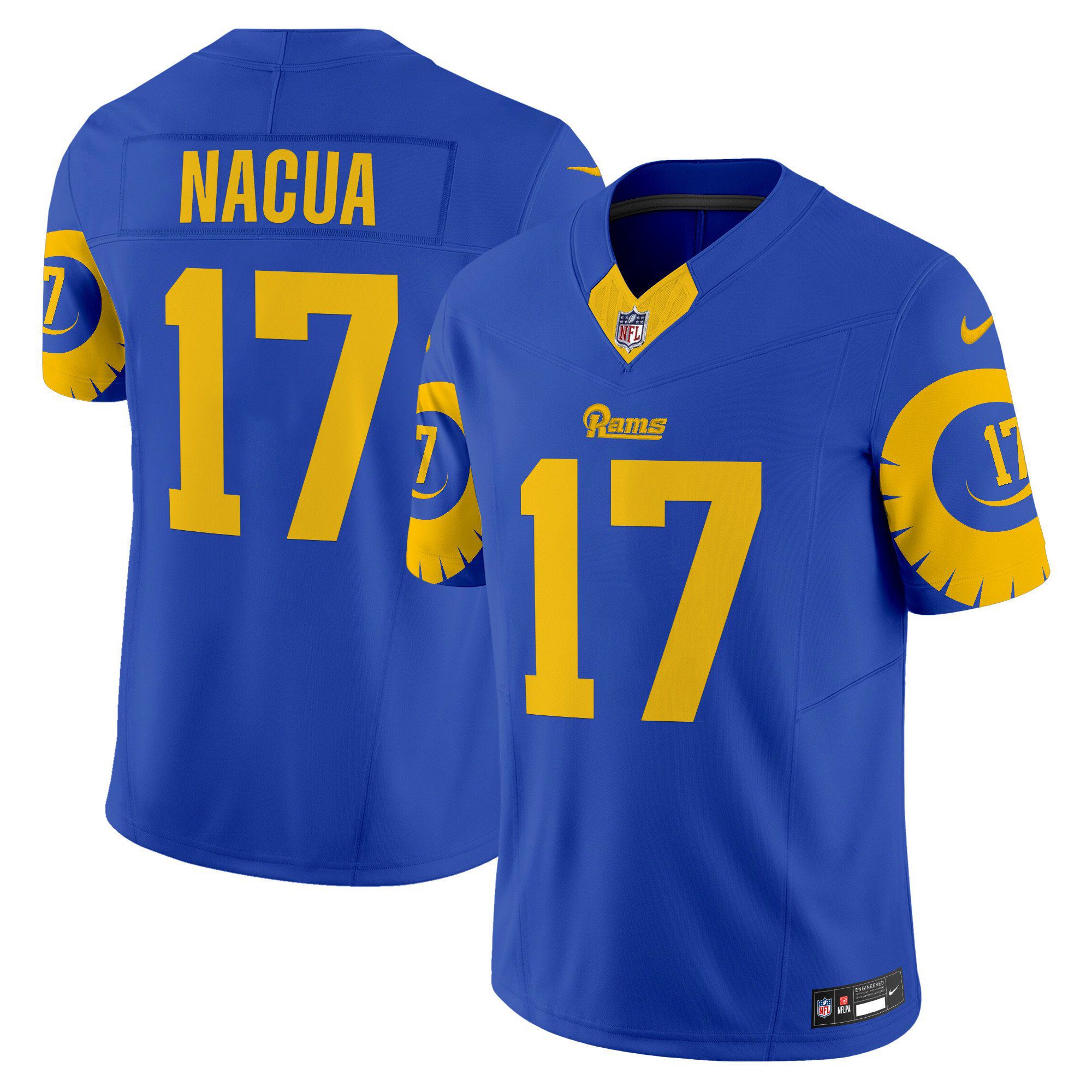 Men Los Angeles Rams #17 Nacua Blue 2024 Nike Special Vapor Limited NFL Jersey